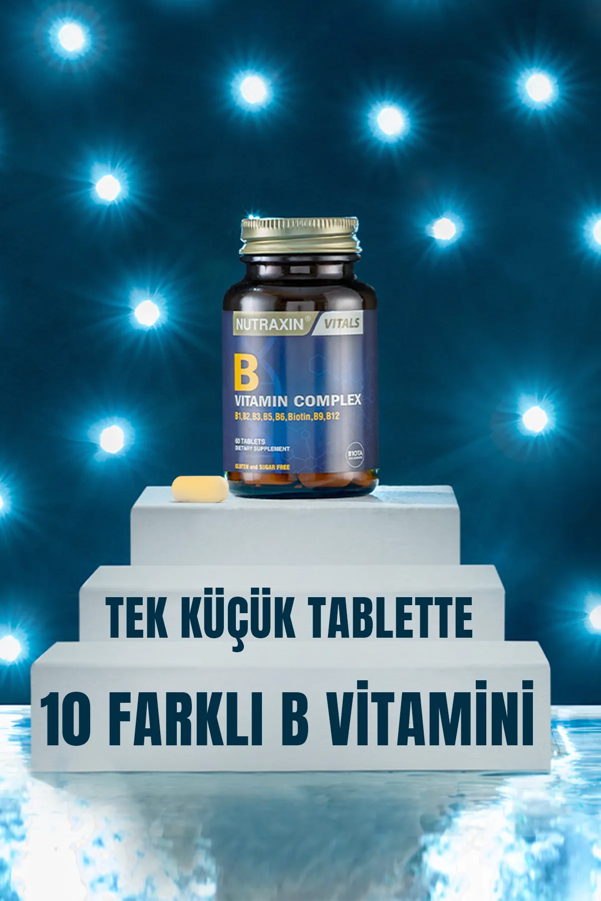 Nutraxin B Complex Vitamin 60 Tablet B1, B2, B3, B5, B6, B12