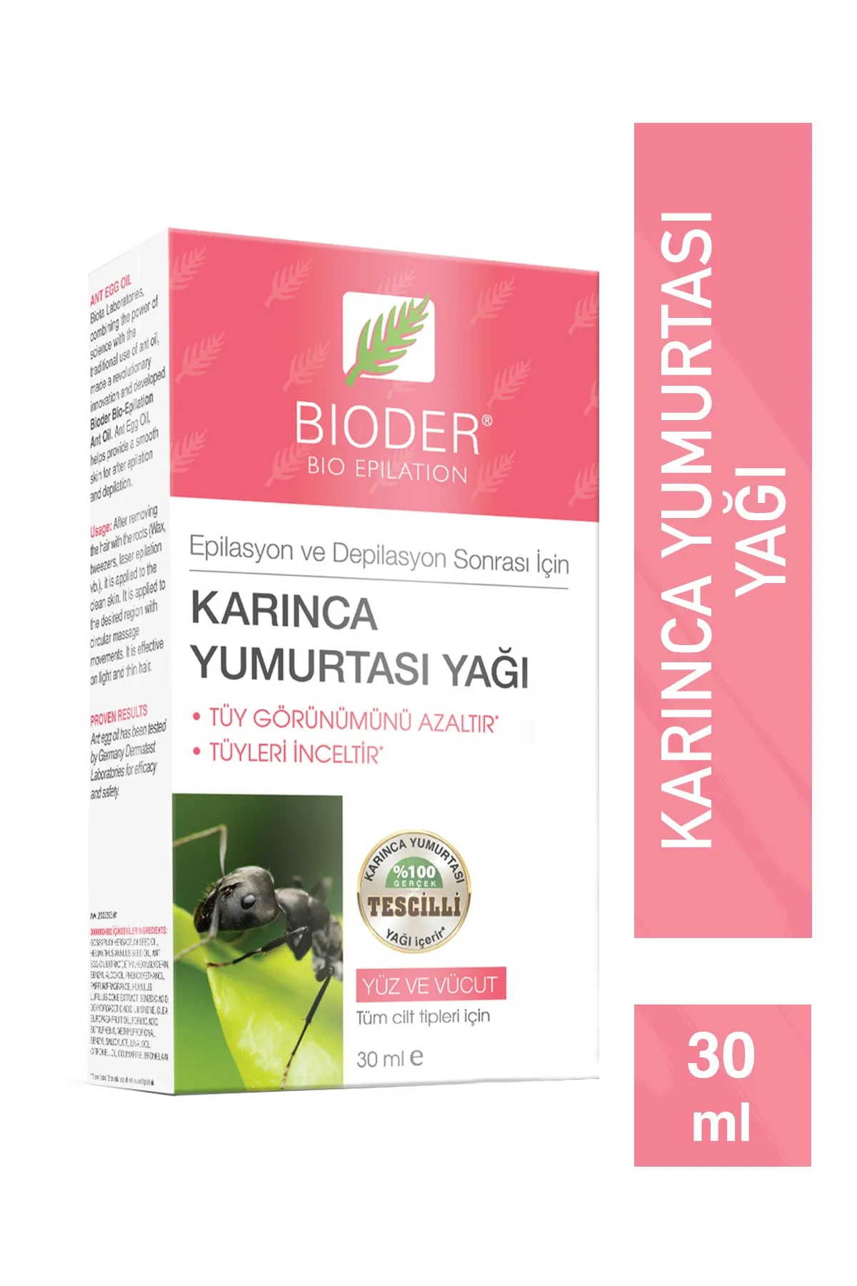 Bioder Tüy Azaltıcı Karınca Yumurtası Yağı 30 ml