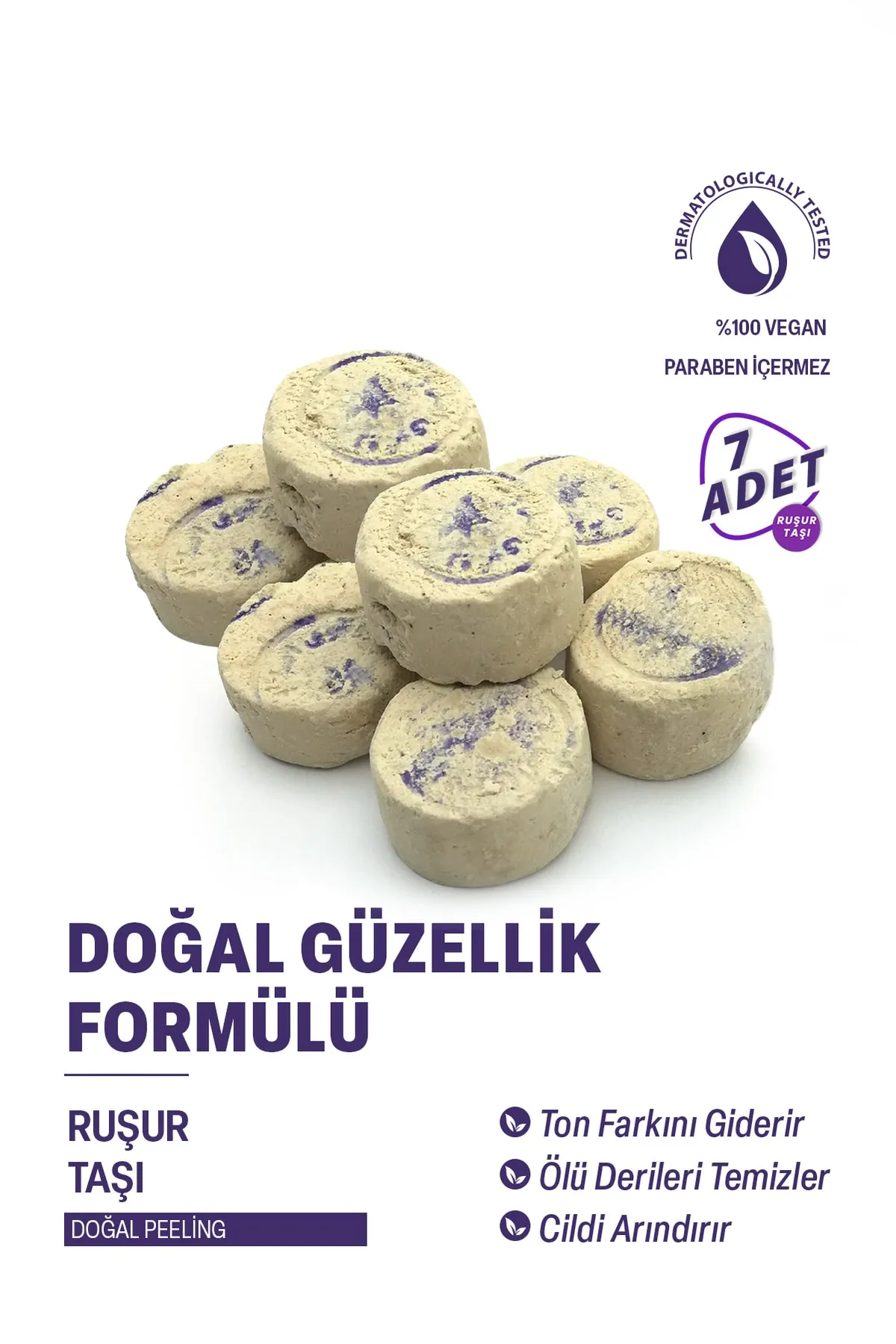 Dr Polen 7 Adet İran Ruşur Taşı Mühürlü Doğal Peeling (İran Hamam Taşı