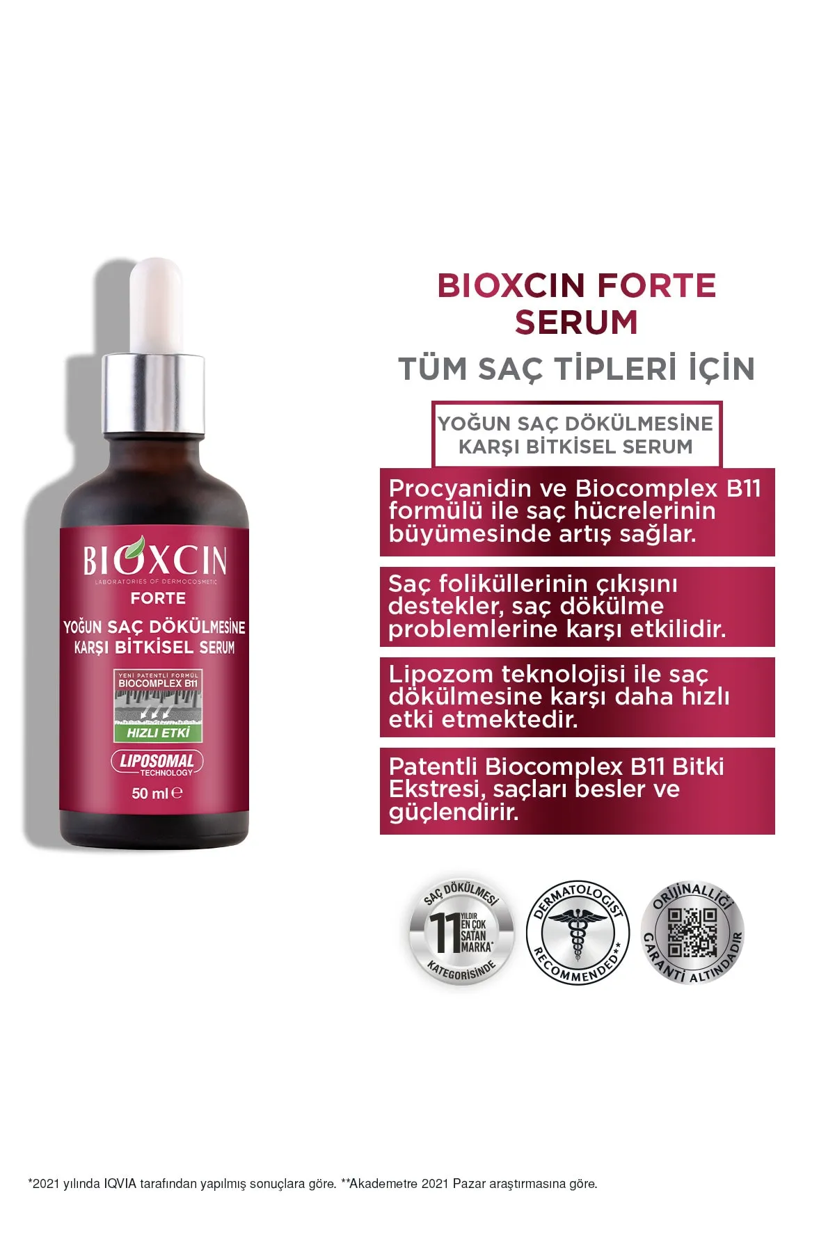 Bioxcin Forte Yoğun Saç Dökülmesine Karşı Bitkisel Saç Serumu 3 X 50 Ml Lipozom Teknolojisi 