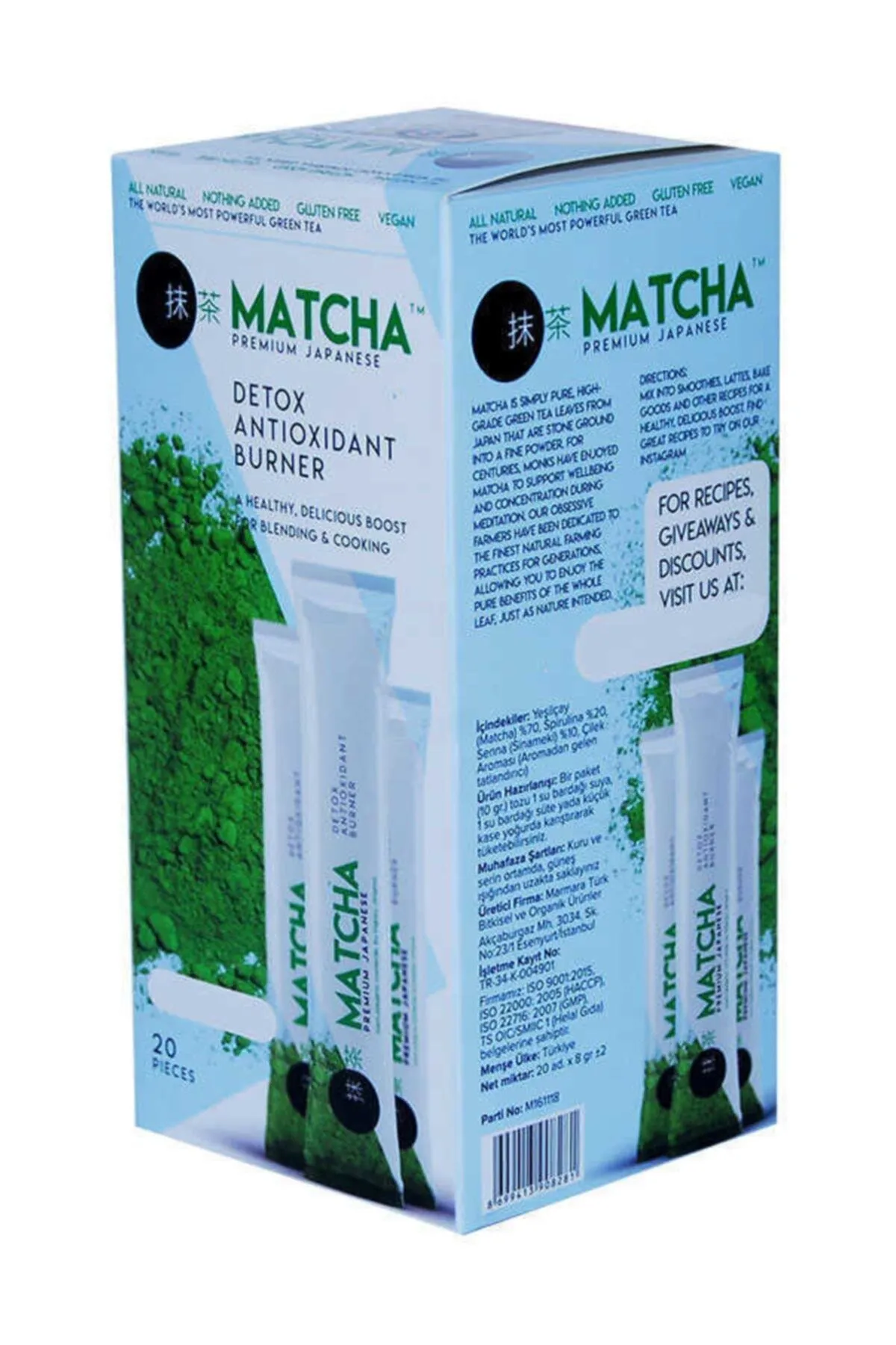 Matcha Premium Japanese Çilek Aromalı Detox Burner Form Çayı 1 Kutu