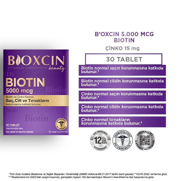 Bioxcin Biotin 5000 mcg 30 Tablet