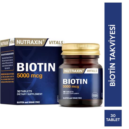 Nutraxin Biotin 5000 Mcg 30 Tablet Saç Vitamini